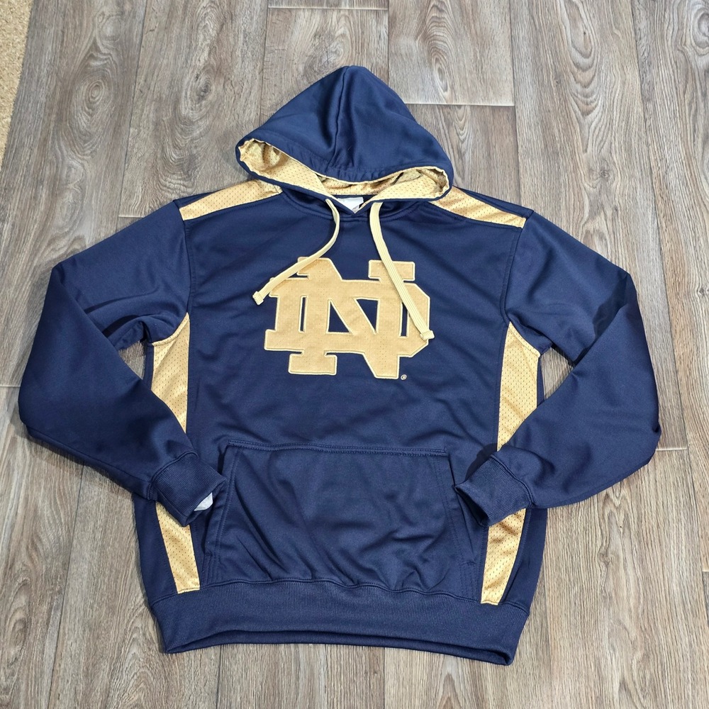KNIGHTS Notre Dame Fighting Irish Hoodie M Navy Blue Gold Athletic Pullover